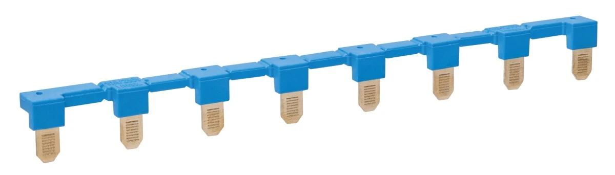 Mostek grzebieniowy 8‑polowy niebieski do gniazd GZP80 i przekaźników PUSH‑IN PI84, PI85, PI84P, PI85P ‑ ZGZP80‑8 BE 2616321 - obrazek 1