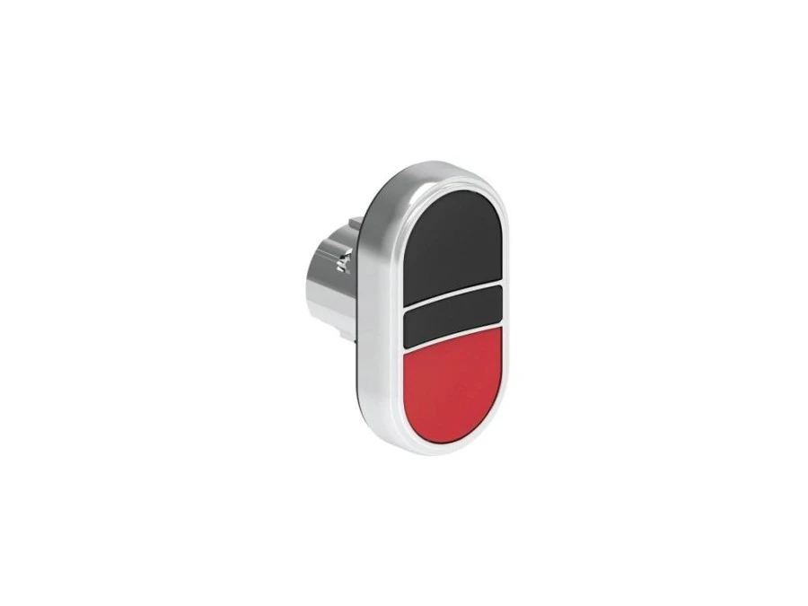 Metalowy przycisk fi22mm 2 klawiszowy samoczynny powrót oba kryte Czarny‑Czerwony LPSB7112 - obrazek 1
