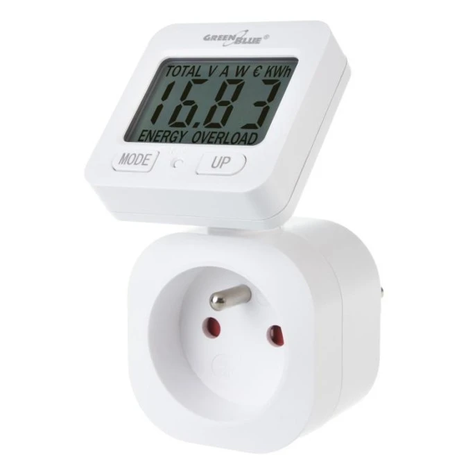 Miernik energii GreenBlue, watomierz, 16A, max. 3680W, podtrz.pamięci, GB615 E - obrazek 1