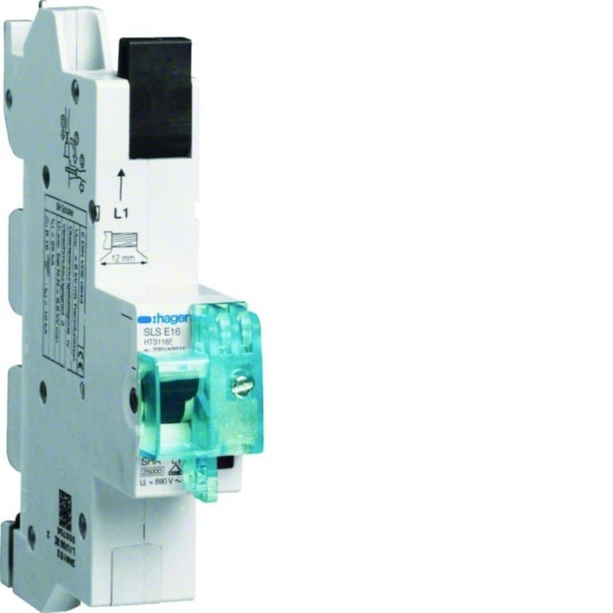 MCB SLS Wyłącznik nadprądowy selektywny 1P, E, 16 A, szyny Cu 40‑12x5/10mm HTS116E /3szt./ - obrazek 1