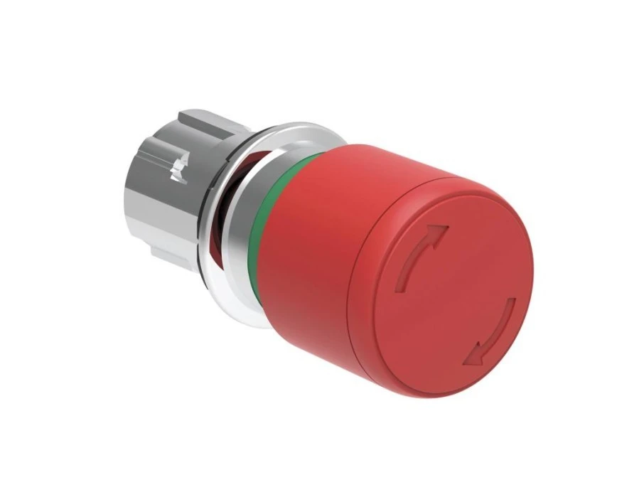 Metalowy przycisk grzybkowy odblokowanie przez obrót fi30mm wg ISO13850 Czerwony LPSB6634 - obrazek 1