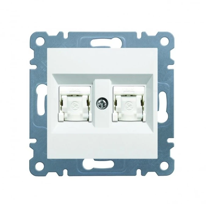 Lumina Gniazdo komputerowe podwójne RJ45 Cat.5e UTP białe WL2120 - obrazek 3