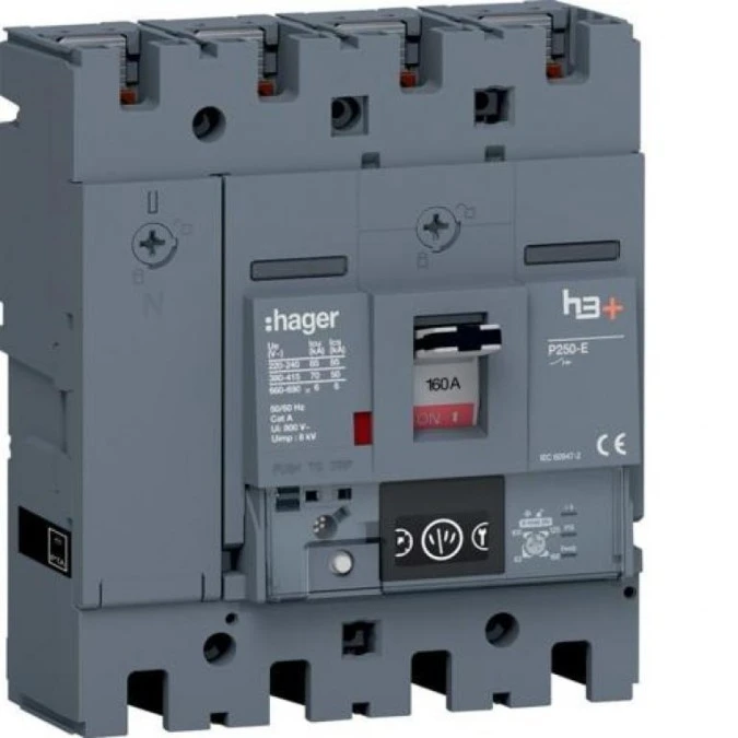 MCCB Wyłącznik mocy h3+ P250 4P 160A 70kA Energy HET161NR - obrazek 1