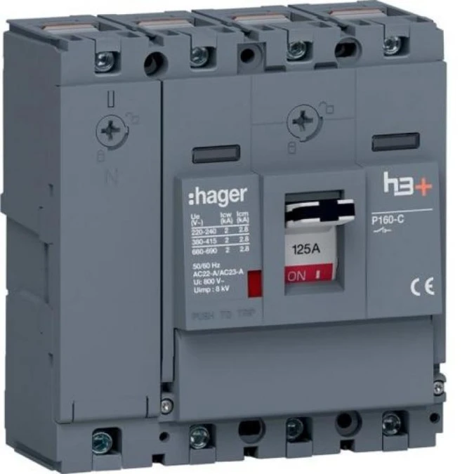 MCCB Rozłącznik mocy h3+ P160 4P 125A HCS126AC - obrazek 1