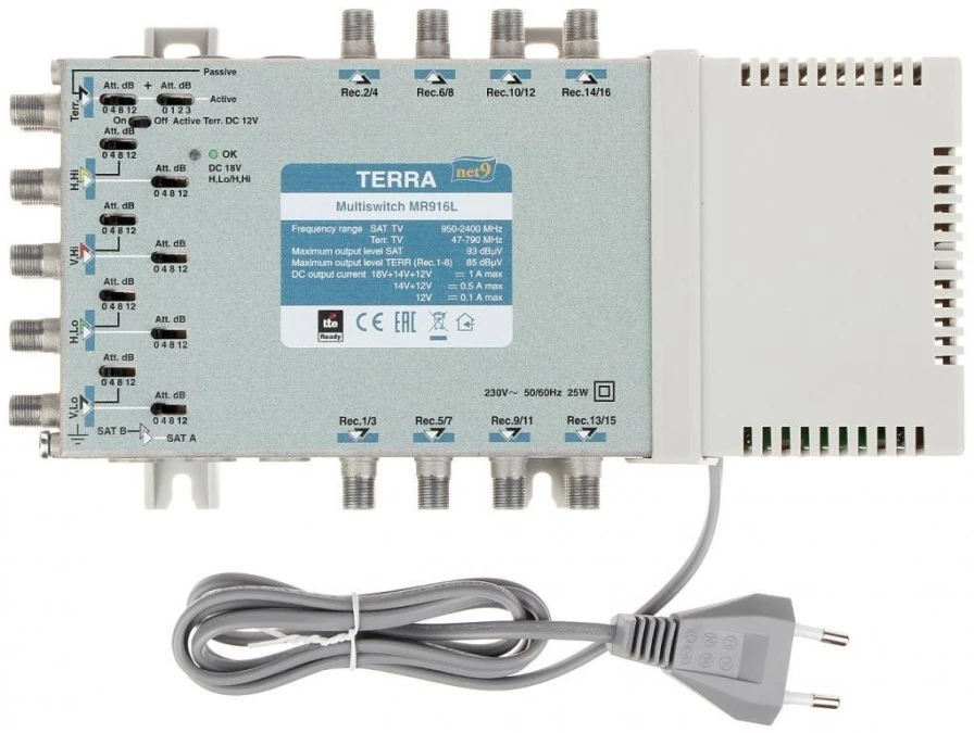 Multiswitch MR‑916L 9 wejść / 16 wyjść TERRA - obrazek 1
