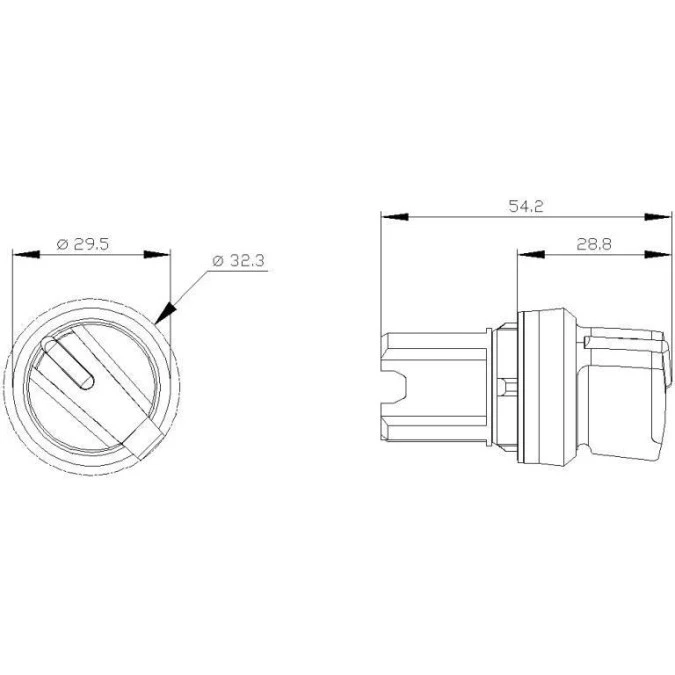Napęd przełącznika 2 położeniowy OI 22mm niebieski możl podświetlenie z samopowrotem metal IP69k Sirius ACT 3SU1052‑2BC50‑0AA0 - obrazek 2