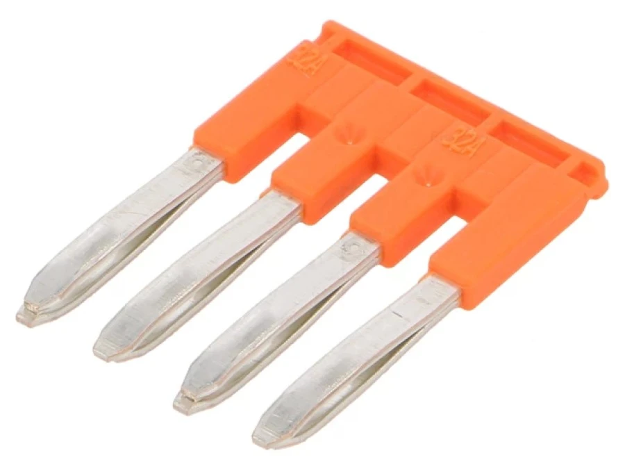 Mostek grzebieniowy SNK drogi 4 pomarańczowy Szerokość 5,2mm 600V Ht 18,6mm 1SNK905304R0000 (JB5‑4) - obrazek 1