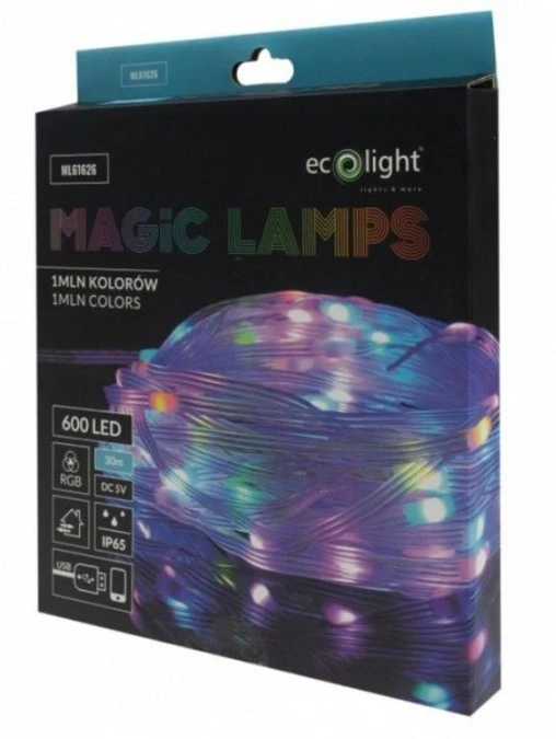 Magiczne lampki 600 led 1mln kolorów 30m DC5V