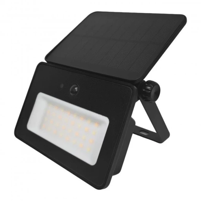 LUNERA LED 10 W, naświetlacz solarny z czujnikiem ruchu PIR, 700 lm, CCT, IP54, 2400 mAh, czarny,AD‑SL‑6628BLR/CCT