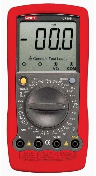 Multimetr miernik cyfrowy uniwersalny do 750V 20A AC/DC Om, F, temp UT‑58B - obrazek 1