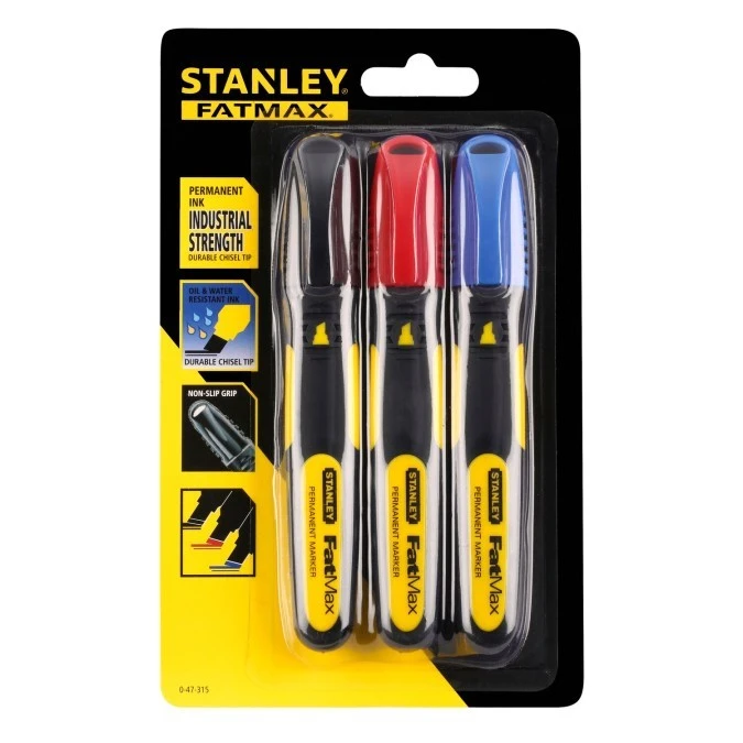 Marker permanentny FatMax z szeroką końcówką czarny, czerwony, niebieski 0‑47‑315 /3 szt./ - obrazek 3