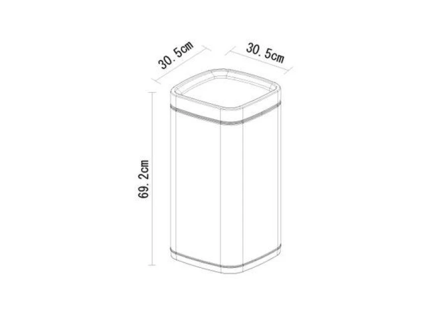MERIDA KIM102 kosz otwarty 35 l stal matowa – kwadratowy - obrazek 2