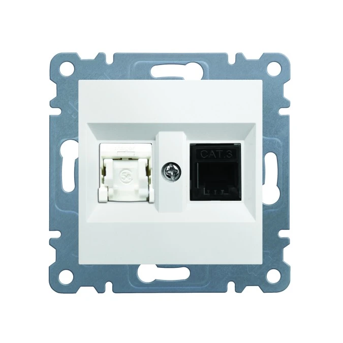 Lumina Gniazdo teleinformatyczne RJ11/12 + RJ45 białe WL2210 - obrazek 3