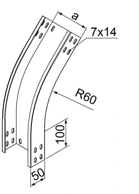 Łuk korytka 45 stopni LZZMP200H50 351620 - obrazek 2