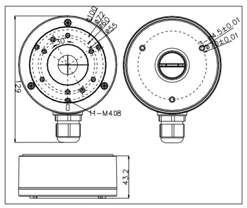 Metalowa puszka przyłączeniowa Hikvision do kamer serii DS‑2CD20xx DS‑1280ZJ‑XS - obrazek 3