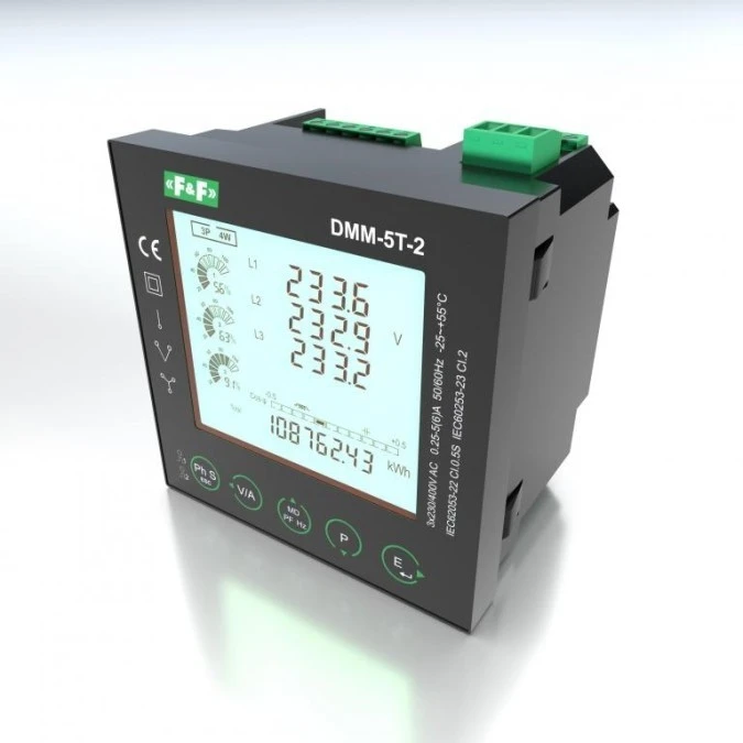 Multimetr panelowy z komunikacją Modbus RTU zgodność z MID DMM‑5T‑2 - obrazek 1