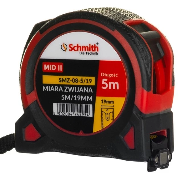 Miara zwijana metrówka metalowa 5m 19mm premium Schmith - obrazek 2