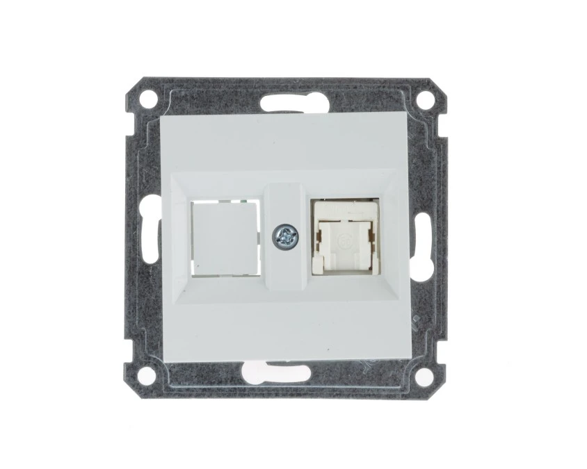 Lumina Gniazdo komputerowe pojedyncze RJ45 Cat.5e UTP białe WL2110 - obrazek 1
