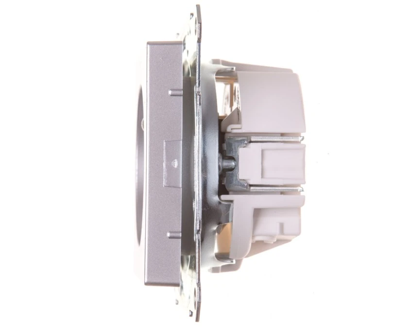 Merten System M Gniazdo pojedyncze z/u 16A IP20 z przesłonami aluminium MTN2500‑0460 - obrazek 3