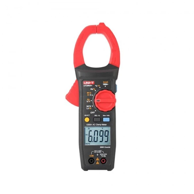 Miernik cyfrowy cęgowy Uni‑T 1000V AC/DC 1000A AC 60MOhm test NCV UT‑206A+ - obrazek 1