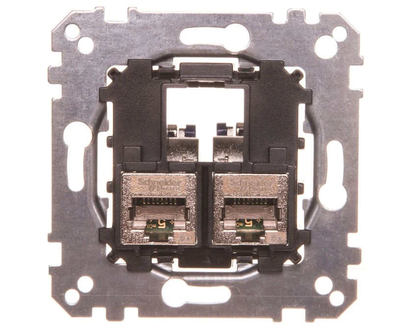 Merten Gniazdo komputerowe podwójne RJ45 kat.6A F/STP MTN4576‑0022 - obrazek 1