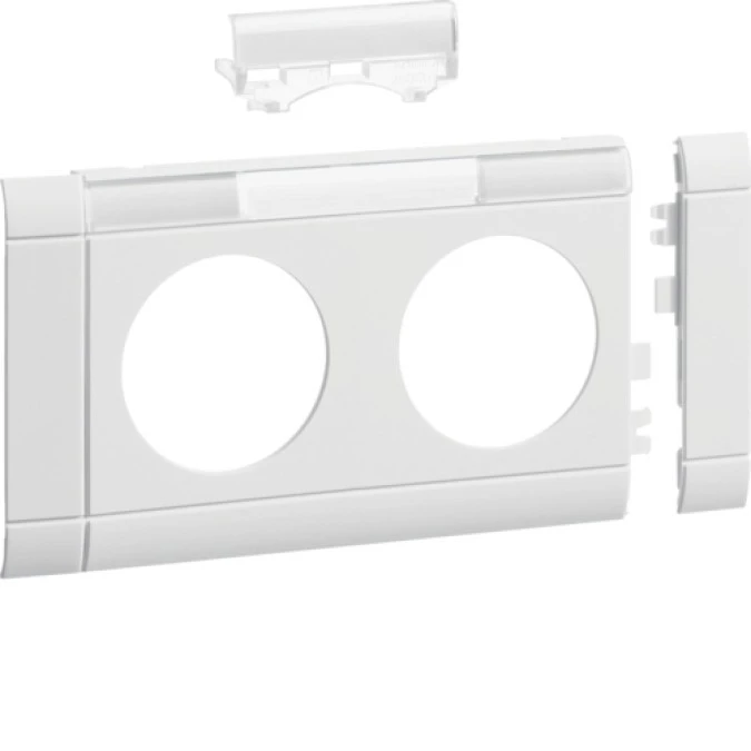 Maskownica z polem opisowym 2‑krotna ABS bezhalogenowe (HFR) biały GB080219010 - obrazek 1