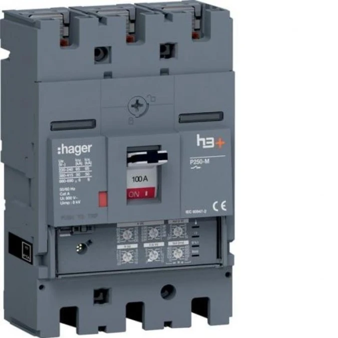 MCCB Wyłącznik mocy h3+ P250 3P 100A 50kA LSI HMT100JR - obrazek 1
