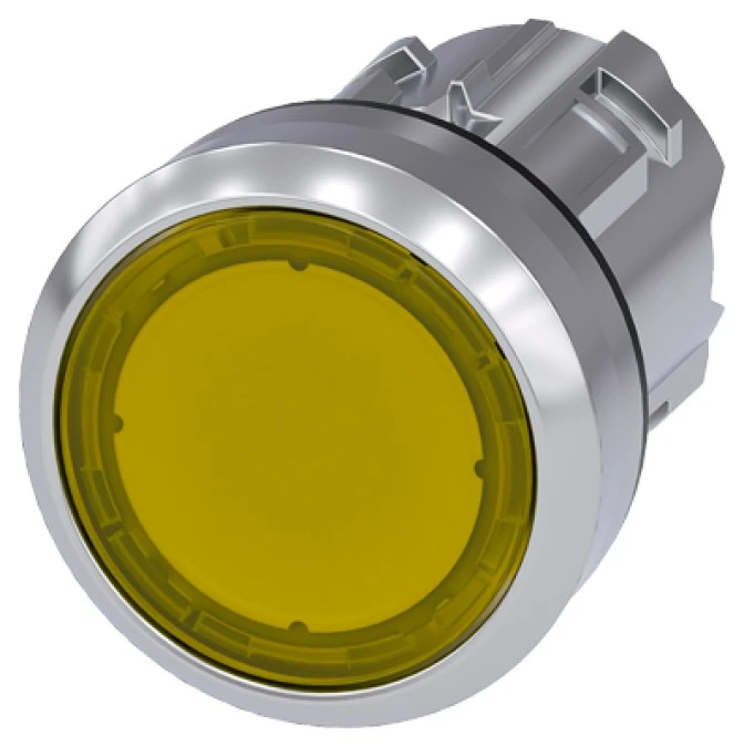 Napęd przycisku 22mm żółty z podświetleniem bez samopowrotu metalowy IP69k Sirius ACT 3SU1051‑0AA30‑0AA0 - obrazek 3