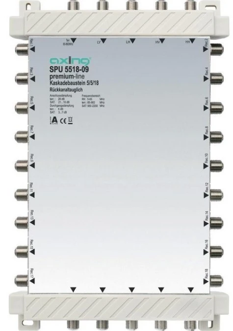 Multiswitch 5/18 SPU 5518‑09 z pasywną tv naziemną 5 wejść / 18 wyjść SPU 5518‑09