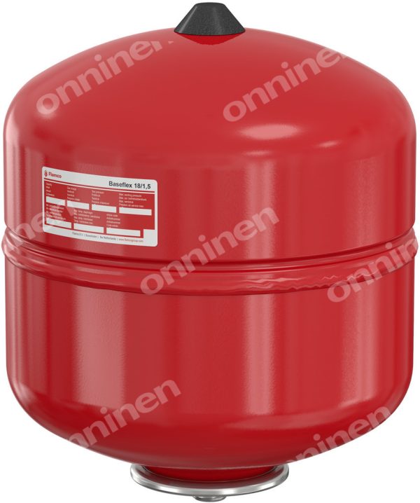 Naczynie wzbiorcze przeponowe BASEFLEX-8, 8L, 1.5/6 bar / 70 st., przyłącze gwintowane G3/4″M, k.czerwony RAL 3002, do instalacji grzewczych i chłodniczych, wiszące 25300
