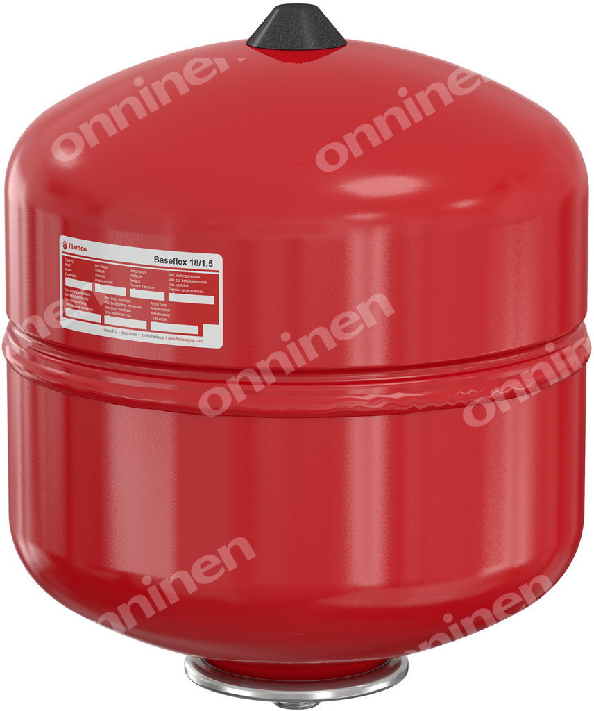 Naczynie wzbiorcze przeponowe BASEFLEX-8, 8L, 1.5/6 bar / 70 st., przyłącze gwintowane G3/4"M, k.czerwony RAL 3002, do instalacji grzewczych i chłodniczych, wiszące 25300 - obrazek 1