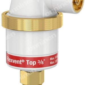 Odpowietrznik FLEXVENT TOP-W / biały, 28510, z zaworem stopowym gwint zewnętrzny R 3/8 cala, temp. pracy do 120 st.C, ciśnienie do 10 bar, stężenie glikolu do 50%
