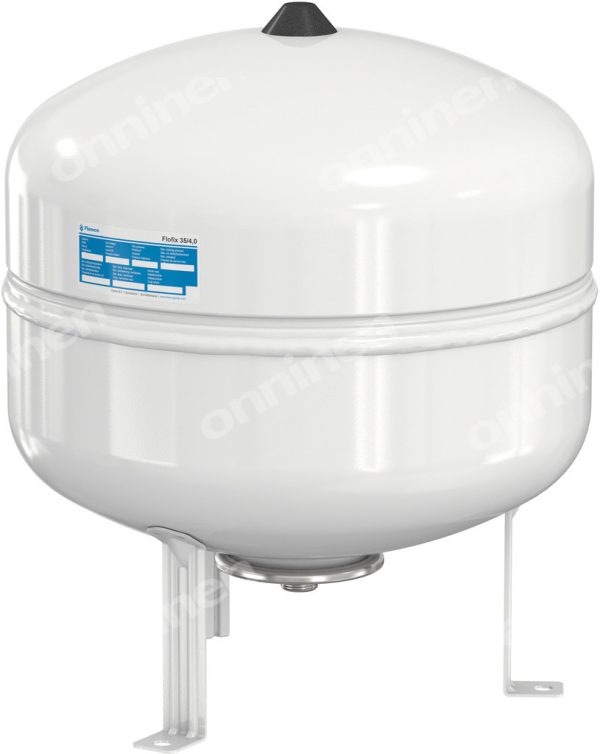 Naczynie wzbiorcze przeponowe FLOFIX-35, 35L, 4.0/10 bar / 110 st., przyłącze gwintowane G3/4″M, k.biały RAL 9010, do instalacji c.w.u., stojące 25294