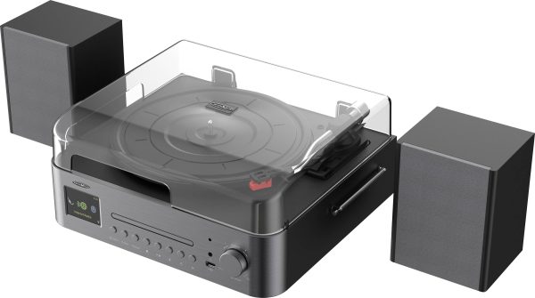 Tuner HiFi, radio internetowe Reflexion czarny, brązowy DAB+, CD-Player, Bluetooth®, z głośnikiem