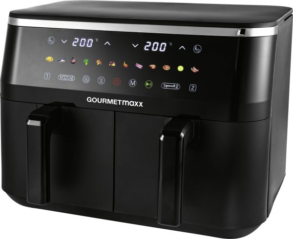 GourmetMaxx 16581 Frytkownica 9 l powłoka nieprzywierająca, nie zawiera BPA, obudowa Cool-Touch, zegar cyfrowy, funkcja