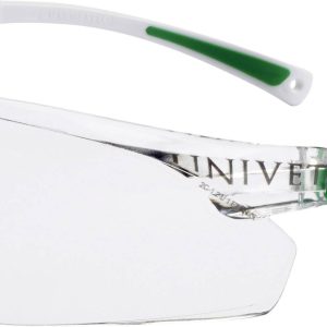 Univet 506UP 506U-03-00 Okulary ochronne z zabezpieczeniem przeciw zaparowaniu, z ochroną UV biały, zielony EN 166 DIN 1