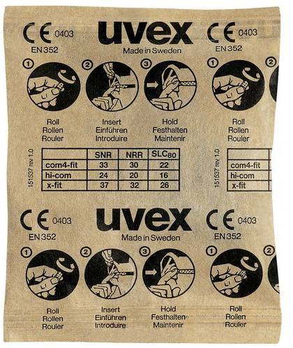uvex 2112087 x-fit Zatyczki do uszu 37 dB jednorazowa EN 352-2 100 par(a) - obrazek 1