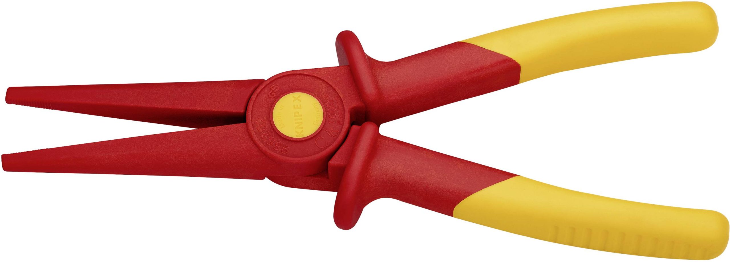 Knipex 98 62 02 VDE Szczypce płaskie, okrągłe proste tworzywo sztuczne 220 mm - obrazek 1