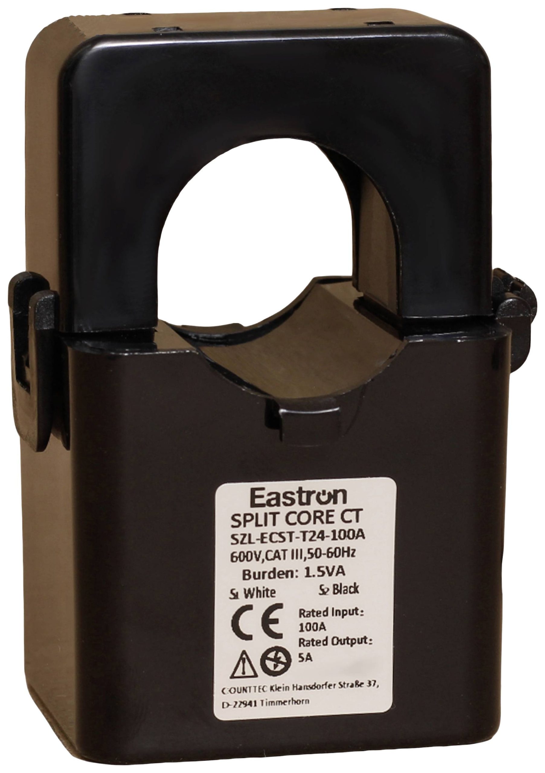 Counttec ESCT-T24 KW30100 Przetwornik pomiarowy prądu Prąd pierwotny 100 A Prąd wtórny 5 A Średnica otworu:25 mm Montaż - obrazek 1