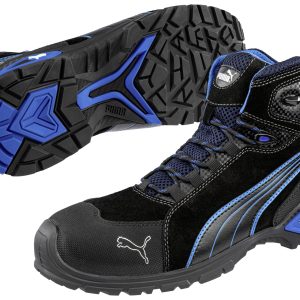 PUMA Rio Black Mid 632250-43 Buty ochronne S3 Rozmiar buta (EU): 43 czarny, niebieski 1 szt. PUMA Rio Black Mid 632250-43 Buty ochronne S3 Rozmiar buta (EU): 43 czarny, niebieski 1 szt.