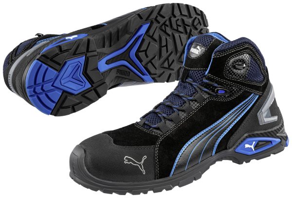PUMA Rio Black Mid 632250-43 Buty ochronne S3 Rozmiar buta (EU): 43 czarny, niebieski 1 szt.