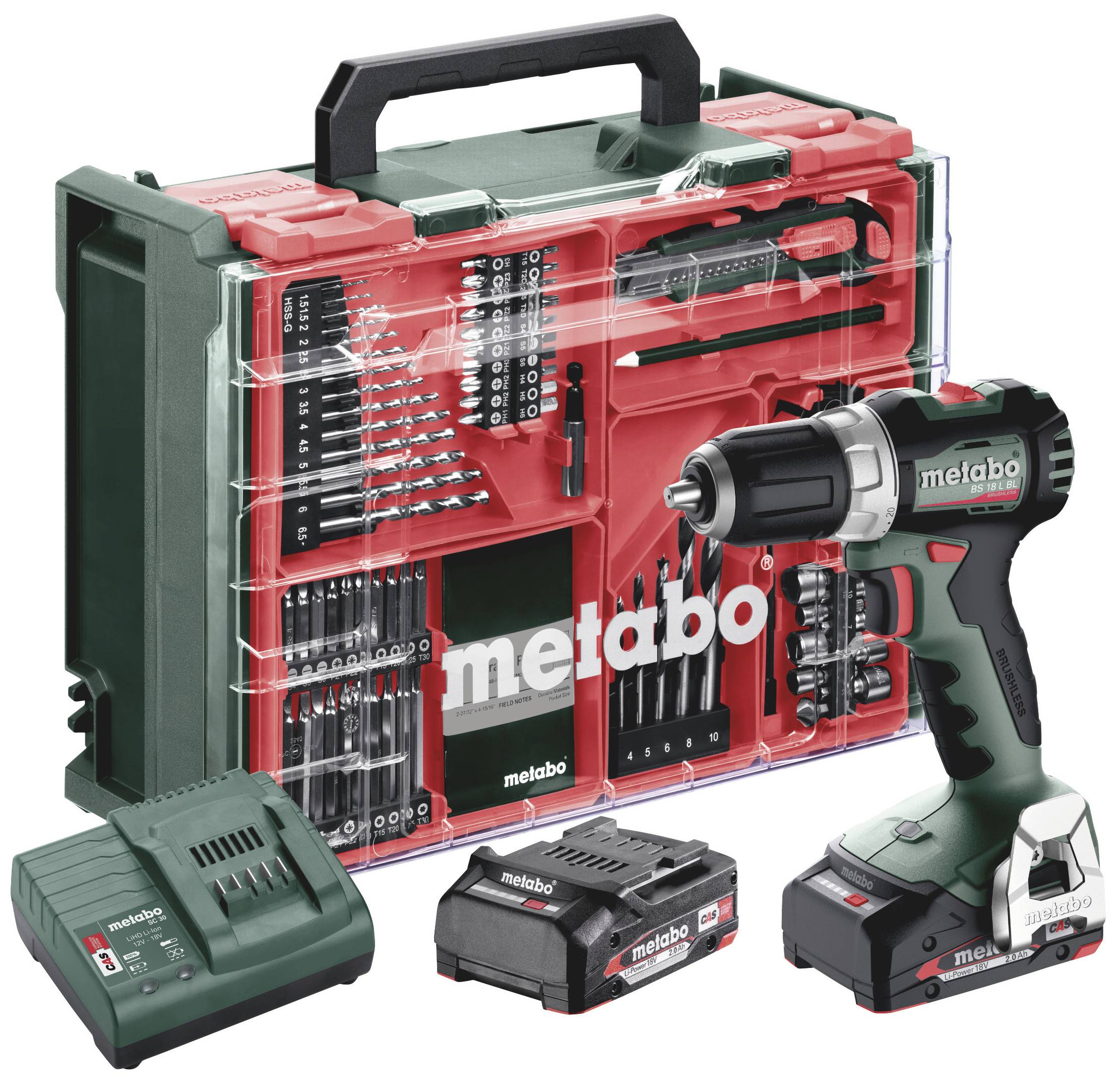 Wiertarko-wkrętarka akumulatorowa Metabo BS 18 L BL Set 613155710 18 V 2 Ah zaw. 2 akumulatory, bezszczotkowy, zaw. wali - obrazek 1