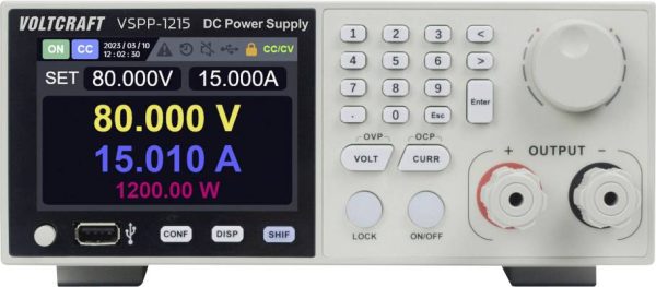 Zasilacz laboratoryjny regulowany 19” VOLTCRAFT VSPP-1215 0 – 150 V/DC 0 – 20 A 1200 W