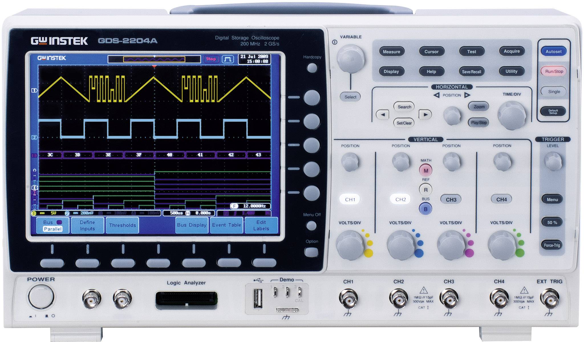 Oscyloskop cyfrowy GW Instek GDS-2304A 300 MHz 2 GSa/s - obrazek 1