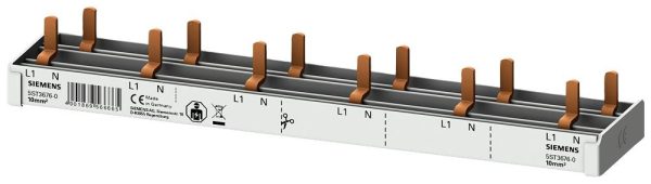 Siemens 5ST36760 Kompaktowa szyna pin-on, połączenie 10 mm² 1p/N 6x AFDD + 6x urządzenie kompaktowe 1 TE Szyna zbiorcza