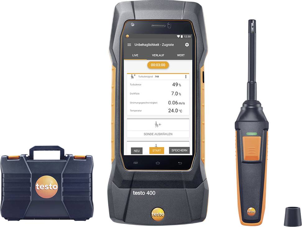 Zestaw do pomiarów środowiskowych testo testo 400 - Gebrauchsnormal Set 8724 0080, -40, 0 - 150, 200 °C, hPa, IP40 - obrazek 1