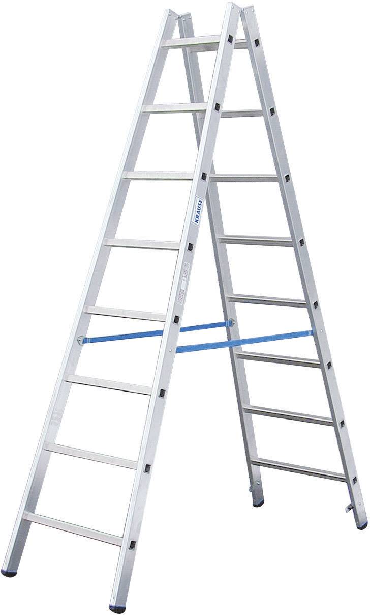 Krause STABILO® 124906 aluminium Podwójna drabina ze stopniem Maksymalna wysokość robocza: 3.05 m srebrny DIN EN 131 6.3 - obrazek 1