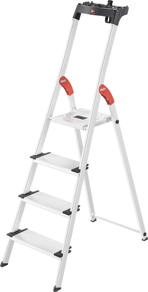 Hailo L80 ComfortLine 8040-407 aluminium Drabina składana ze stopniem zaw. wkładkę na narzędzia Maksymalna wysokość robo