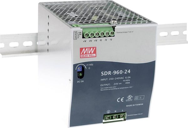 Zasilacz na szynę DIN MEAN WELL SDR-960-48, 48 V/DC, 20 A, 960 W