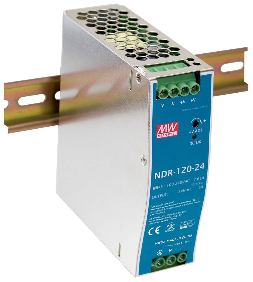 Zasilacz na szynę DIN MEAN WELL NDR-120-48, 48 V, 2.5 A, 120 W - obrazek 1